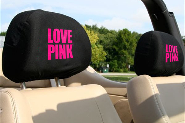 Love Pink Headrest Covers