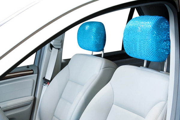 Couture Headrest Cover Teal Blue