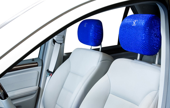 Couture Headrest Cover Sapphire Blue